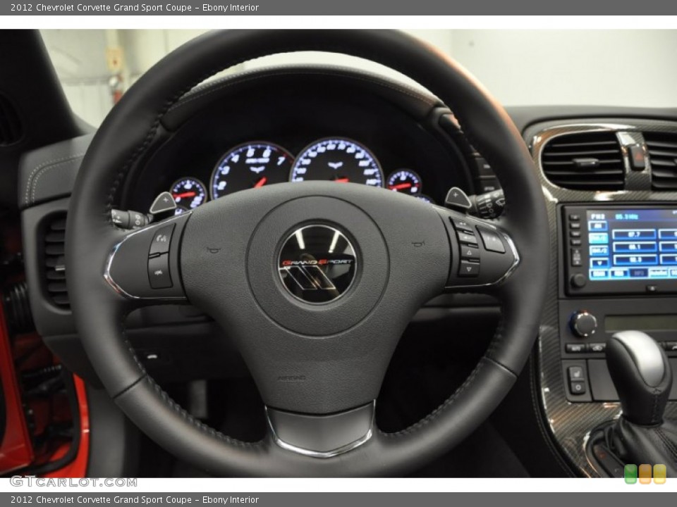 Ebony Interior Steering Wheel for the 2012 Chevrolet Corvette Grand Sport Coupe #57689093