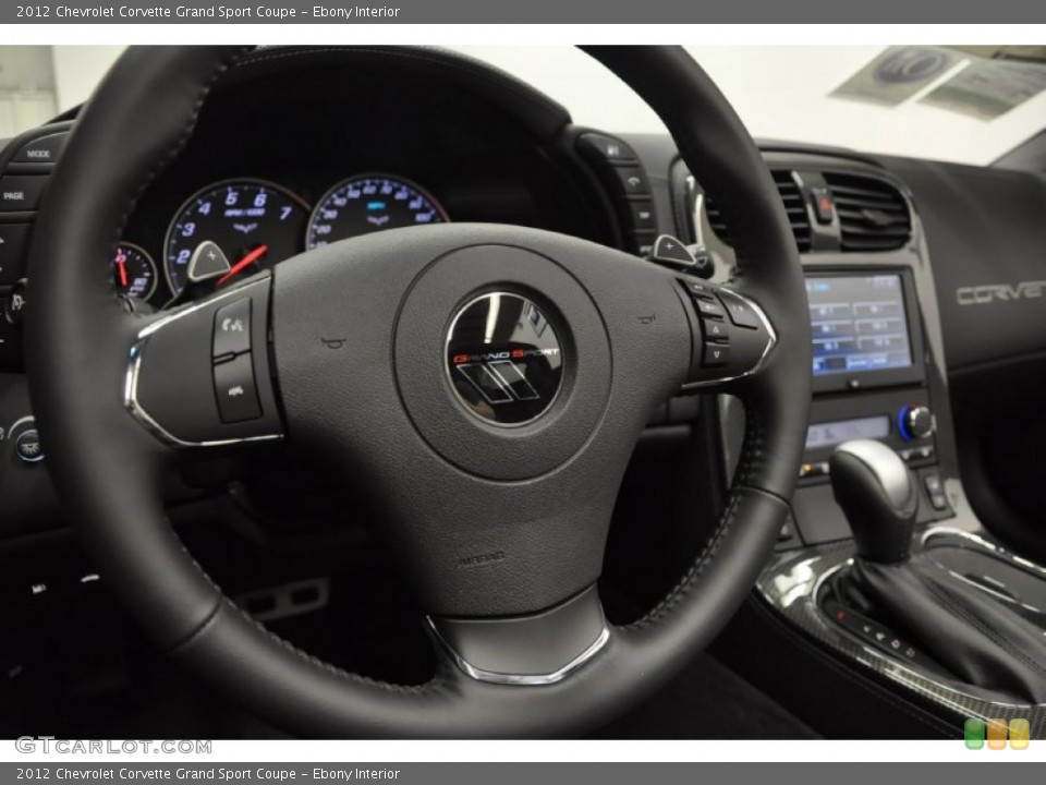 Ebony Interior Steering Wheel for the 2012 Chevrolet Corvette Grand Sport Coupe #57689114