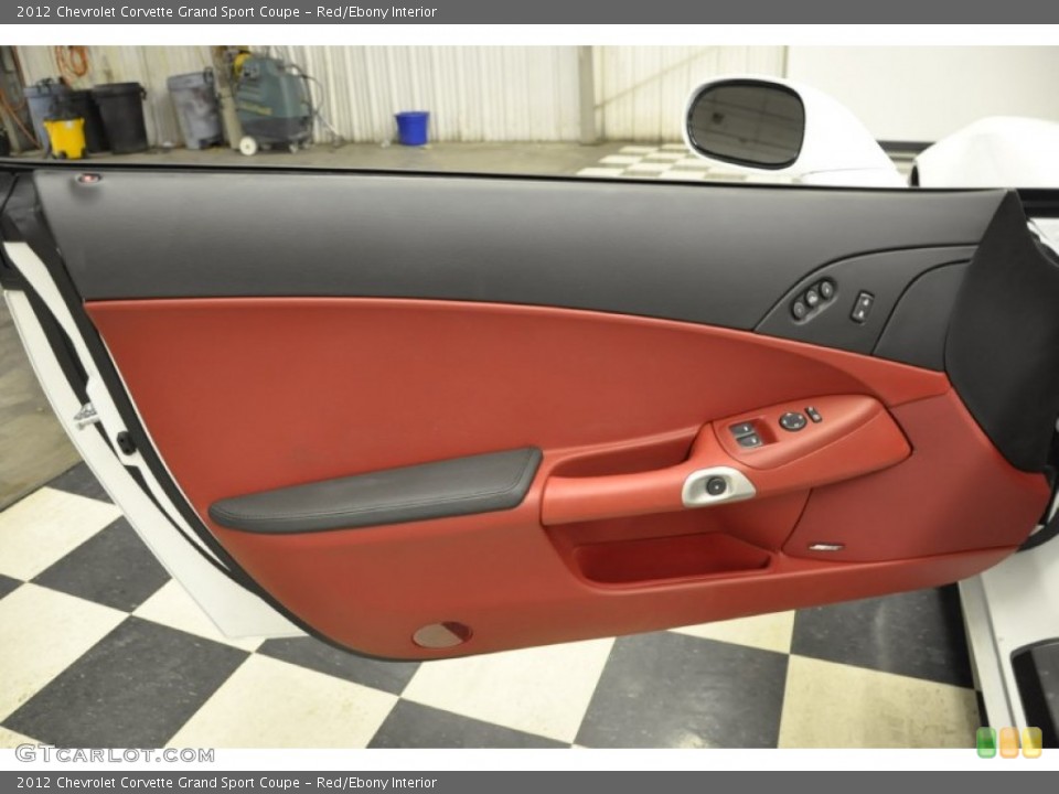 Red/Ebony Interior Door Panel for the 2012 Chevrolet Corvette Grand Sport Coupe #57689282