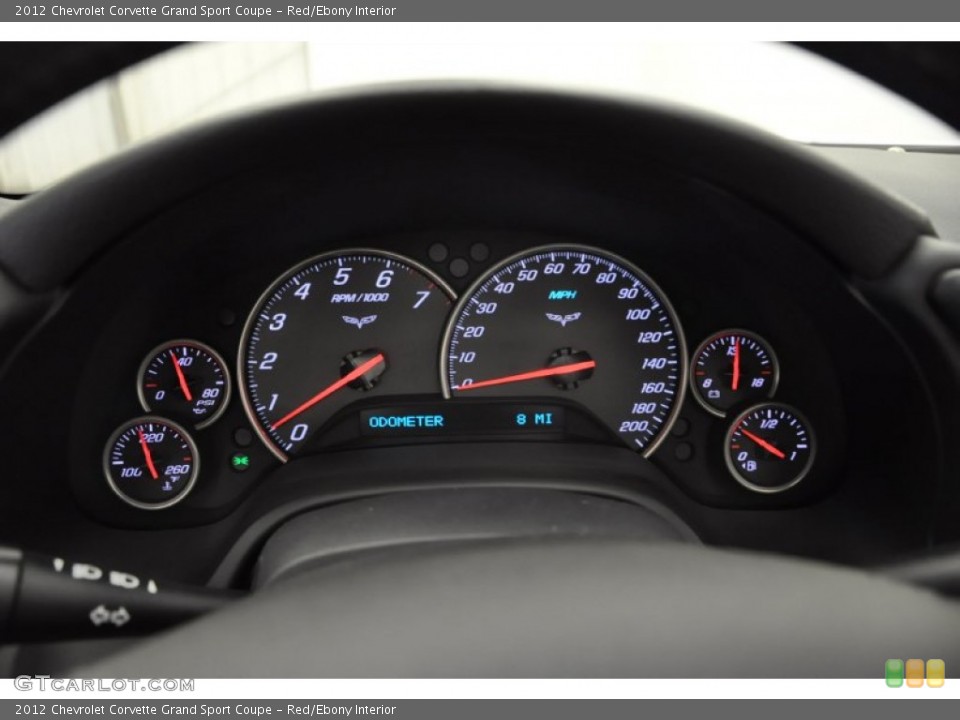 Red/Ebony Interior Gauges for the 2012 Chevrolet Corvette Grand Sport Coupe #57689312