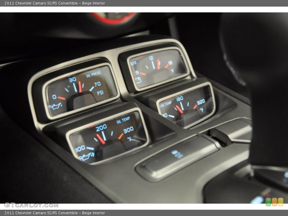 Beige Interior Gauges for the 2011 Chevrolet Camaro SS/RS Convertible #57689405