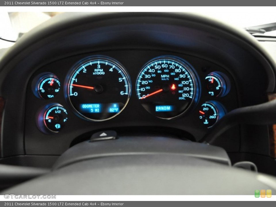 Ebony Interior Gauges for the 2011 Chevrolet Silverado 1500 LTZ Extended Cab 4x4 #57689501