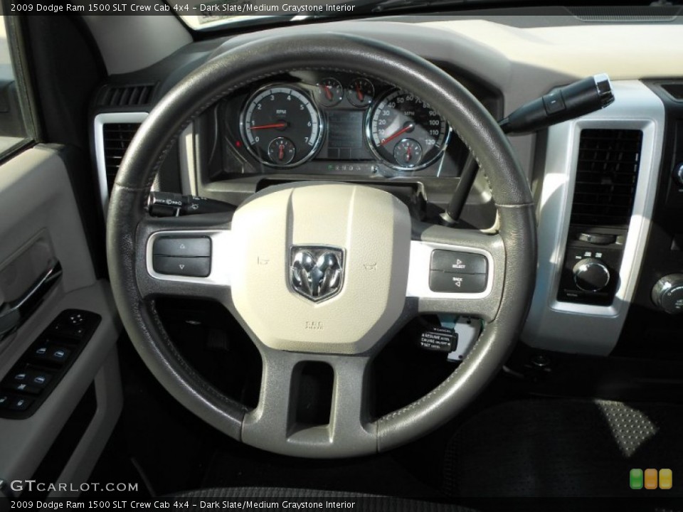 Dark Slate/Medium Graystone Interior Steering Wheel for the 2009 Dodge Ram 1500 SLT Crew Cab 4x4 #57692252
