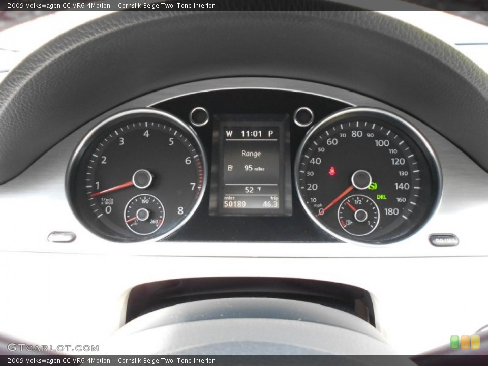 Cornsilk Beige Two-Tone Interior Gauges for the 2009 Volkswagen CC VR6 4Motion #57692594