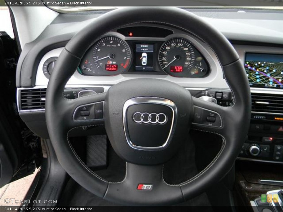 Black Interior Steering Wheel for the 2011 Audi S6 5.2 FSI quattro Sedan #57704092