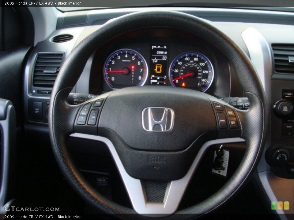 Black Interior Steering Wheel for the 2009 Honda CR-V EX 4WD #57704762