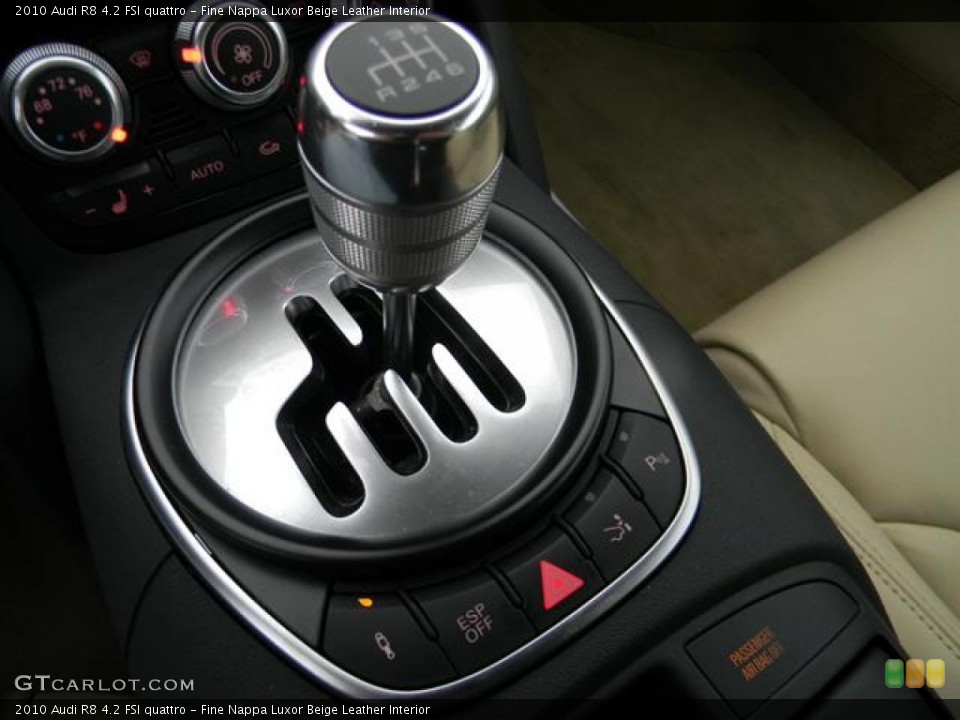Fine Nappa Luxor Beige Leather Interior Transmission for the 2010 Audi R8 4.2 FSI quattro #57708530