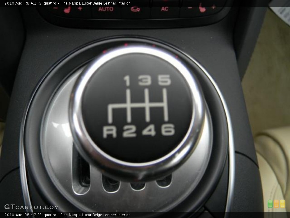 Fine Nappa Luxor Beige Leather Interior Transmission for the 2010 Audi R8 4.2 FSI quattro #57708539