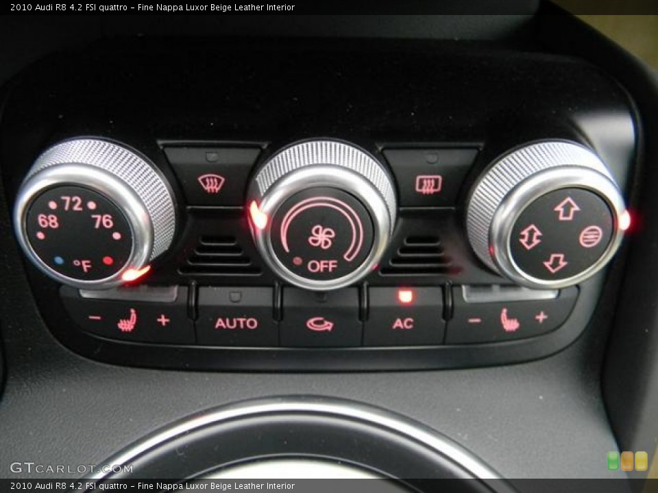 Fine Nappa Luxor Beige Leather Interior Controls for the 2010 Audi R8 4.2 FSI quattro #57708547