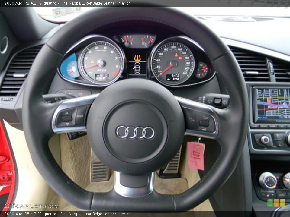 Fine Nappa Luxor Beige Leather Interior Steering Wheel for the 2010 Audi R8 4.2 FSI quattro #57708572
