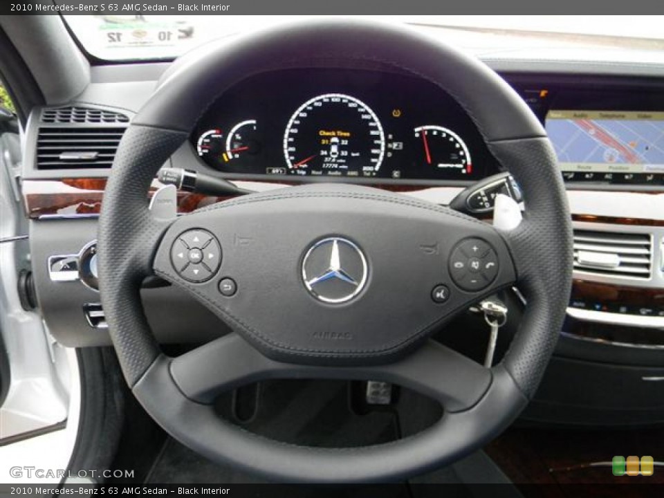 Black Interior Steering Wheel for the 2010 Mercedes-Benz S 63 AMG Sedan #57711509