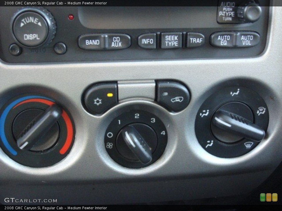 Medium Pewter Interior Controls for the 2008 GMC Canyon SL Regular Cab #57712538