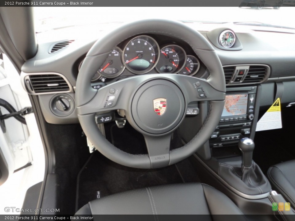 Black Interior Steering Wheel for the 2012 Porsche 911 Carrera Coupe #57715856