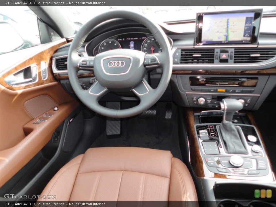 Nougat Brown Interior Dashboard for the 2012 Audi A7 3.0T quattro Prestige #57715955