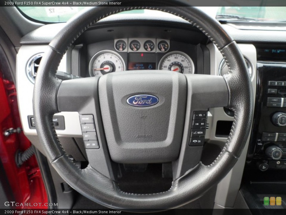 Black/Medium Stone Interior Steering Wheel for the 2009 Ford F150 FX4 SuperCrew 4x4 #57723773