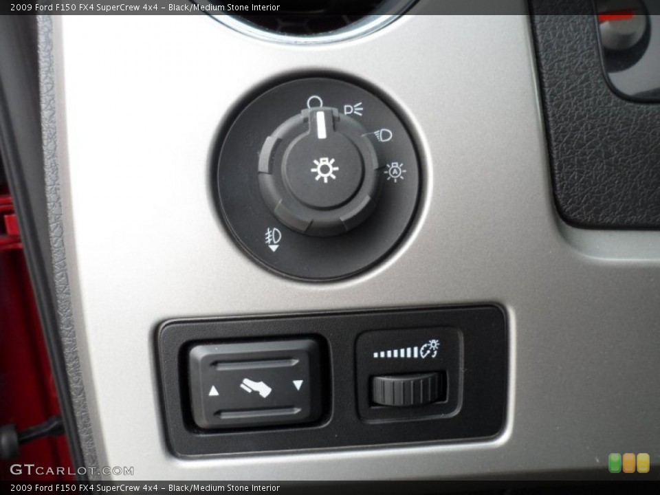 Black/Medium Stone Interior Controls for the 2009 Ford F150 FX4 SuperCrew 4x4 #57723797