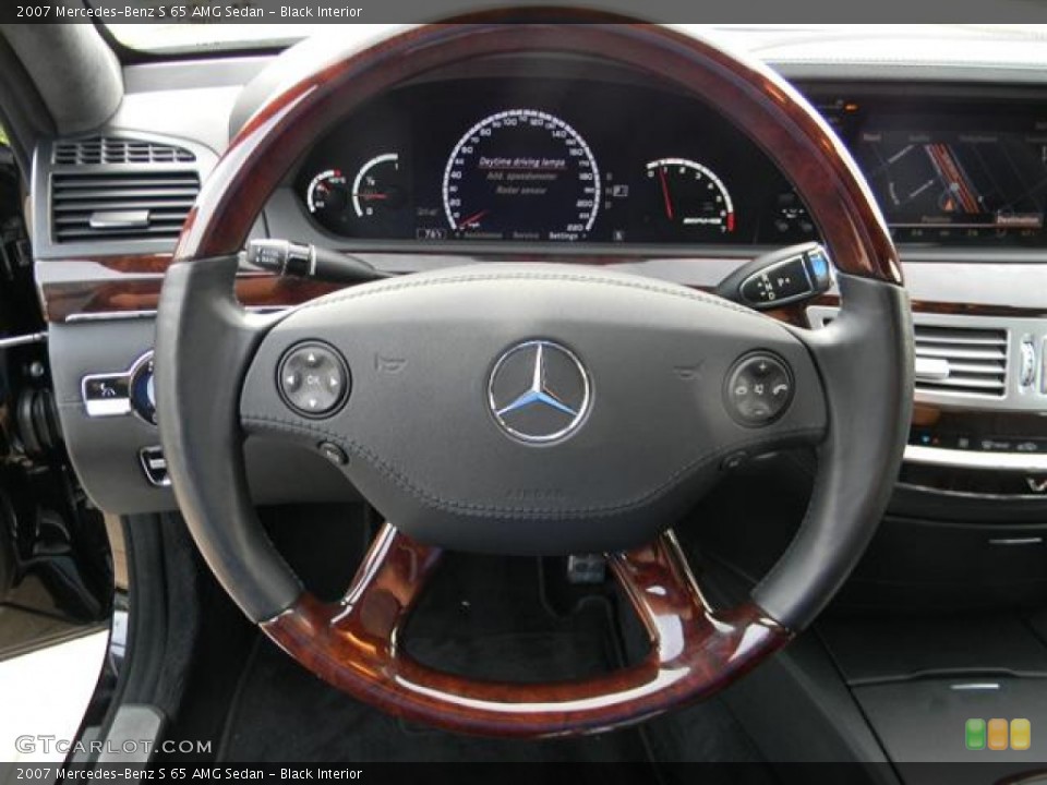 Black Interior Steering Wheel for the 2007 Mercedes-Benz S 65 AMG Sedan #57725747