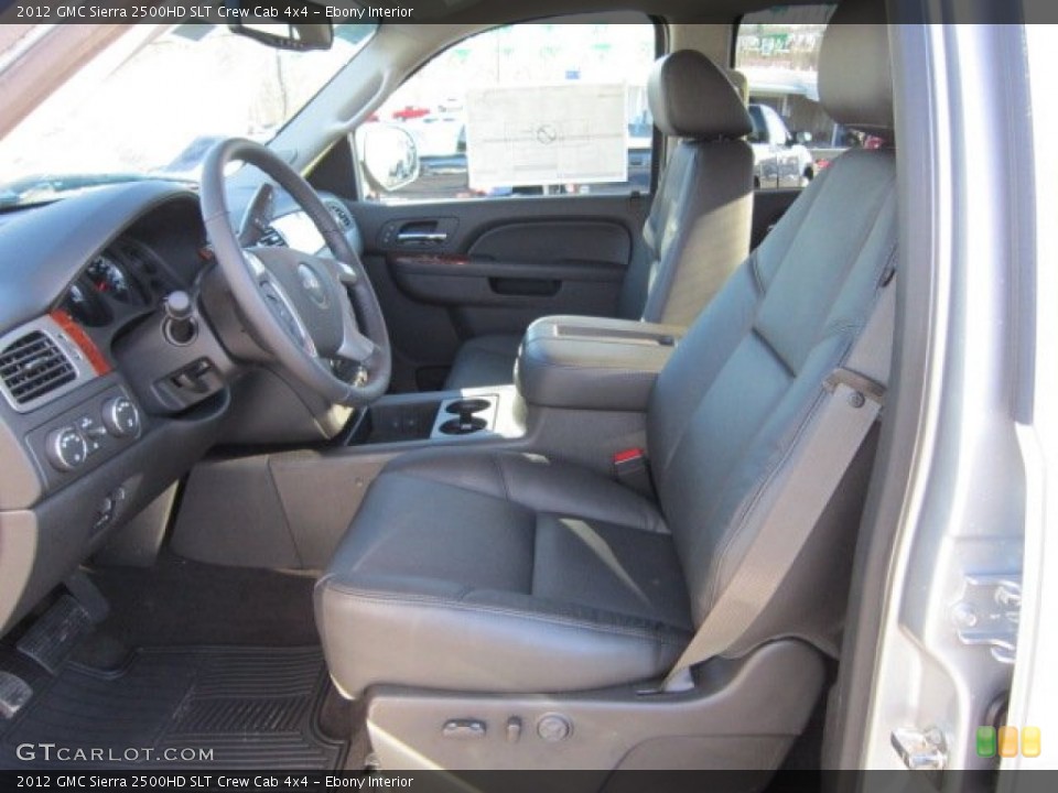 Ebony Interior Photo for the 2012 GMC Sierra 2500HD SLT Crew Cab 4x4 #57728597