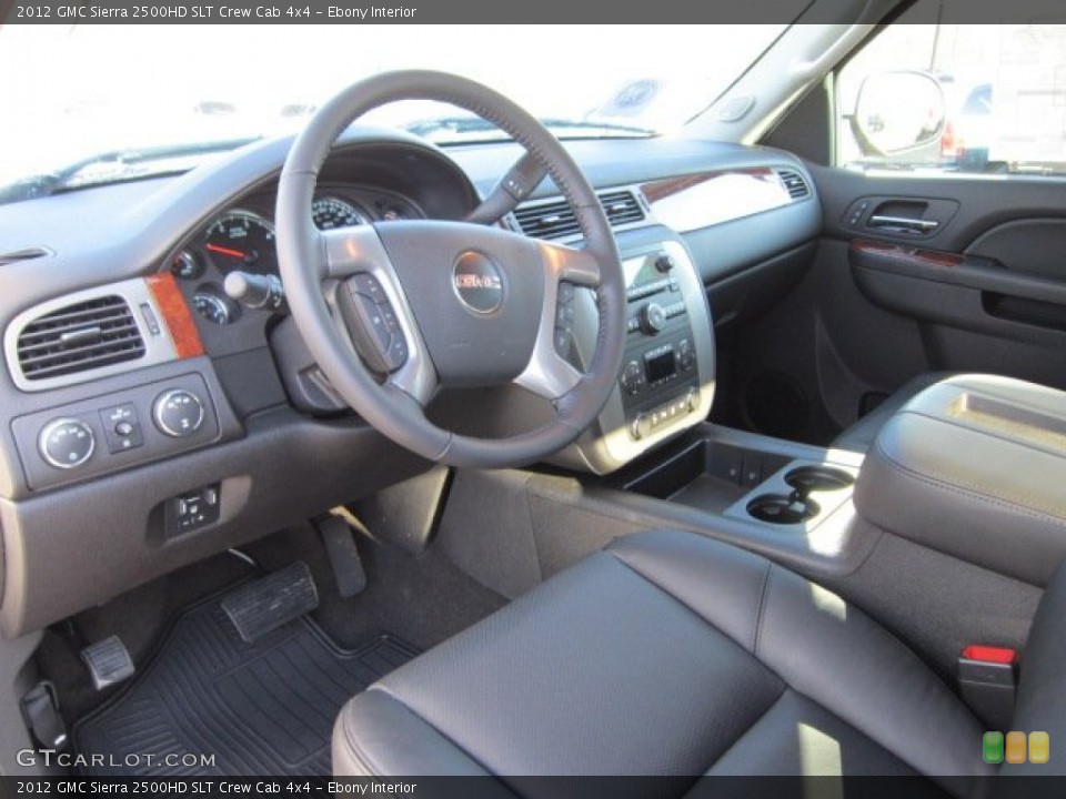 Ebony Interior Photo for the 2012 GMC Sierra 2500HD SLT Crew Cab 4x4 #57728601