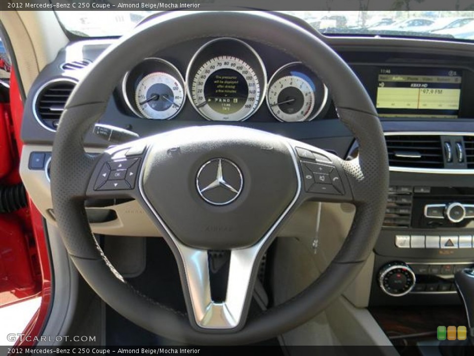 Almond Beige/Mocha Interior Steering Wheel for the 2012 Mercedes-Benz C 250 Coupe #57731540