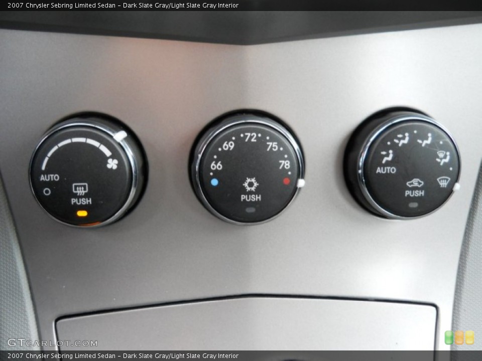 Dark Slate Gray/Light Slate Gray Interior Controls for the 2007 Chrysler Sebring Limited Sedan #57734273