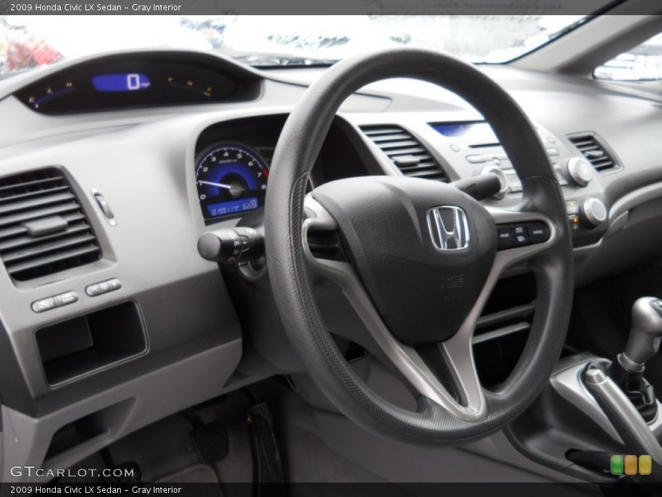 Gray Interior Steering Wheel for the 2009 Honda Civic LX Sedan #57734390