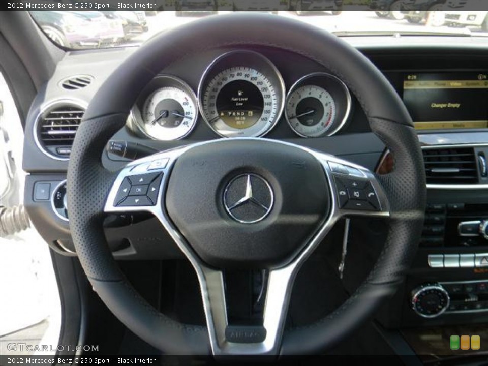 Black Interior Steering Wheel for the 2012 Mercedes-Benz C 250 Sport #57738978