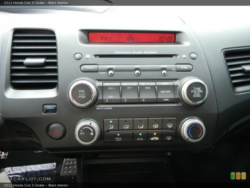 Black Interior Controls for the 2011 Honda Civic Si Sedan #57748649