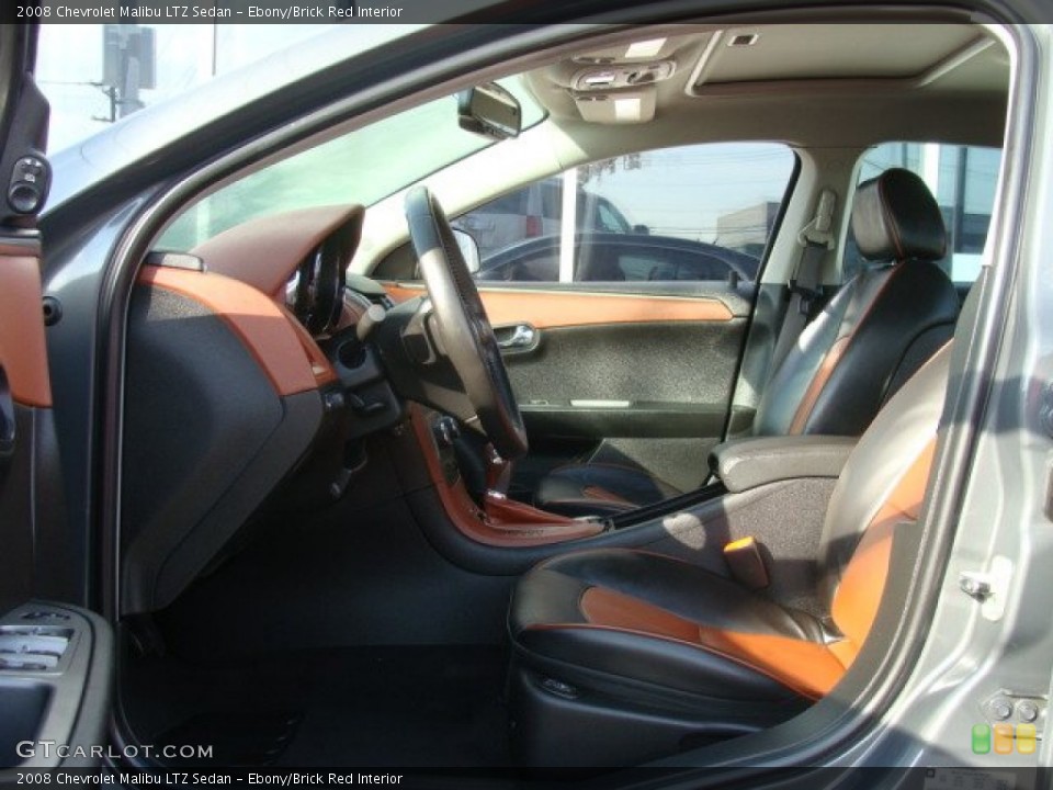 Ebony/Brick Red Interior Photo for the 2008 Chevrolet Malibu LTZ Sedan #57753665