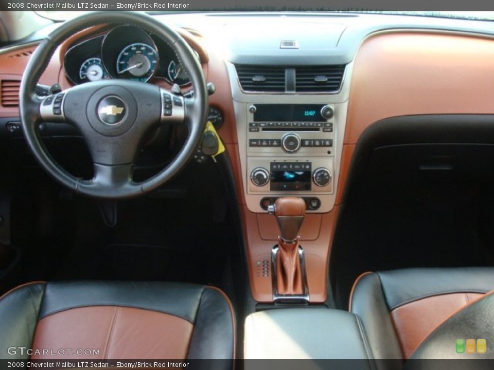 Ebony/Brick Red Interior Photo for the 2008 Chevrolet Malibu LTZ Sedan #57753683