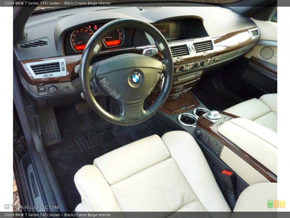 Black/Creme Beige 2004 BMW 7 Series Interiors