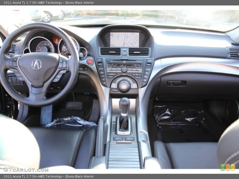 Ebony Black Interior Dashboard for the 2011 Acura TL 3.7 SH-AWD Technology #57765438