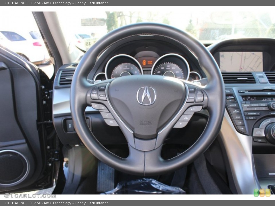 Ebony Black Interior Steering Wheel for the 2011 Acura TL 3.7 SH-AWD Technology #57765444