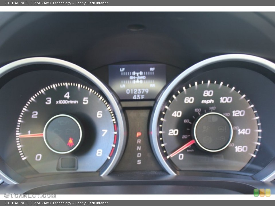 Ebony Black Interior Gauges for the 2011 Acura TL 3.7 SH-AWD Technology #57765464