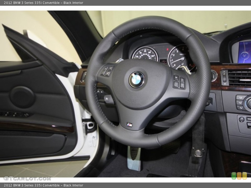 Black Interior Steering Wheel for the 2012 BMW 3 Series 335i Convertible #57778257