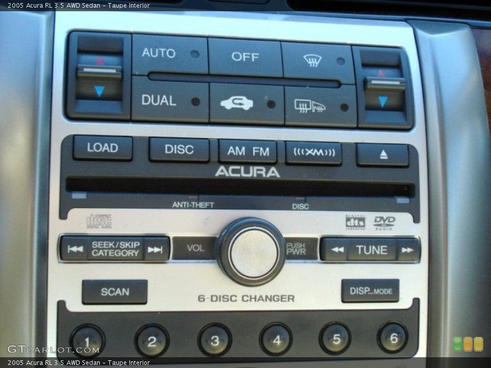 Taupe Interior Controls for the 2005 Acura RL 3.5 AWD Sedan #57781023