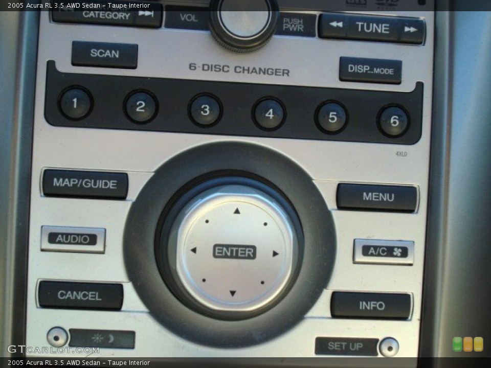 Taupe Interior Controls for the 2005 Acura RL 3.5 AWD Sedan #57781026