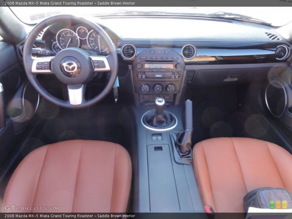 Saddle Brown Interior Dashboard for the 2008 Mazda MX-5 Miata Grand Touring Roadster #57783618