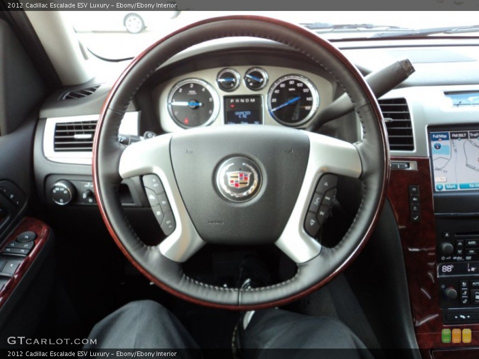 Ebony/Ebony Interior Steering Wheel for the 2012 Cadillac Escalade ESV Luxury #57783940