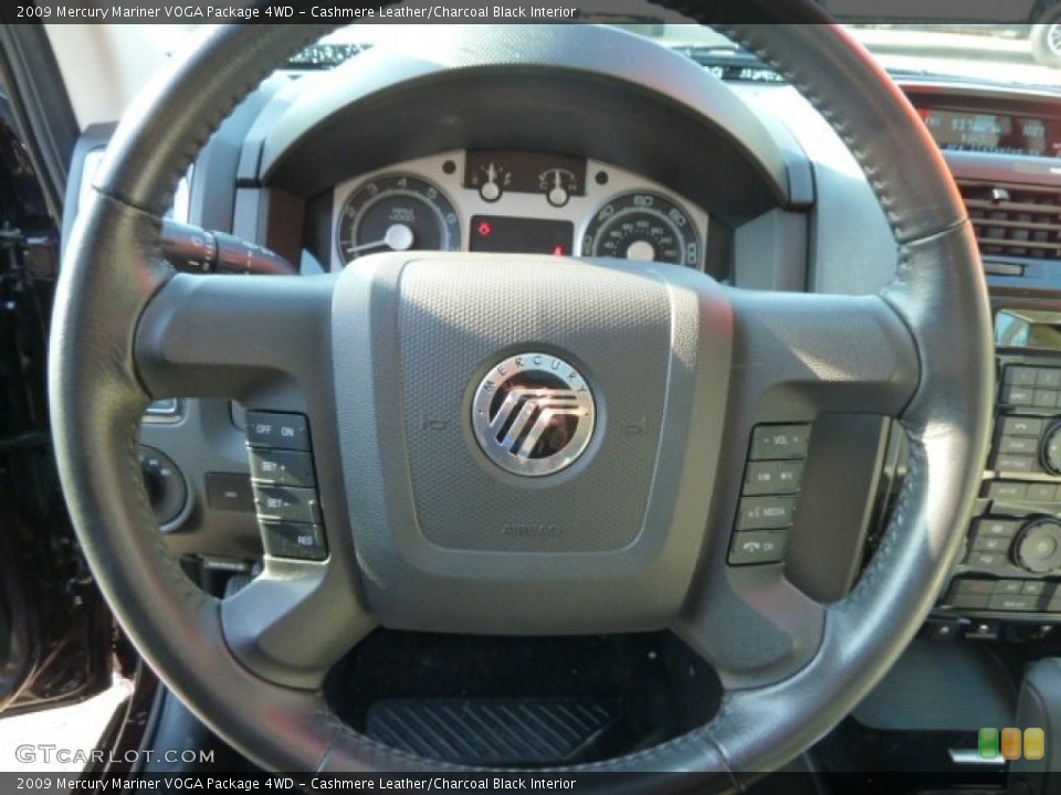 Cashmere Leather/Charcoal Black Interior Steering Wheel for the 2009 Mercury Mariner VOGA Package 4WD #57787394