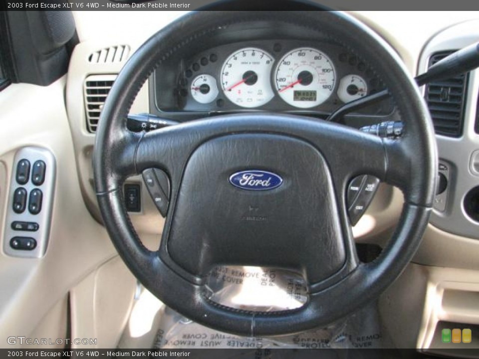 Medium Dark Pebble Interior Steering Wheel for the 2003 Ford Escape XLT V6 4WD #57795452
