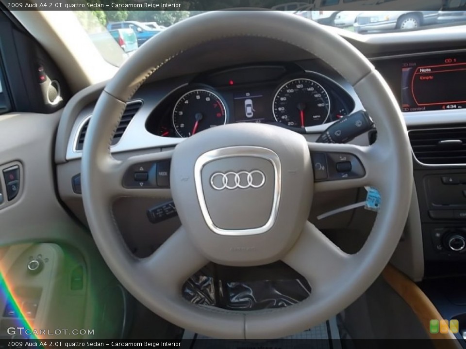 Cardamom Beige Interior Steering Wheel for the 2009 Audi A4 2.0T quattro Sedan #57809435