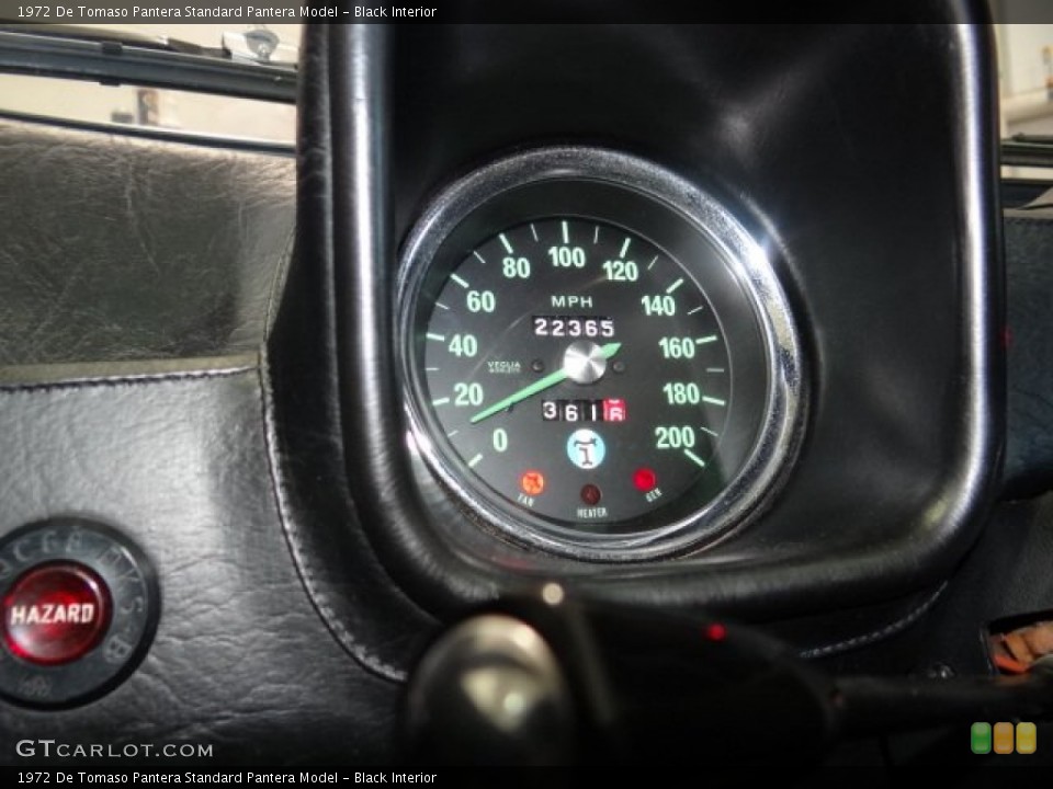 Black Interior Gauges for the 1972 De Tomaso Pantera  #57826571