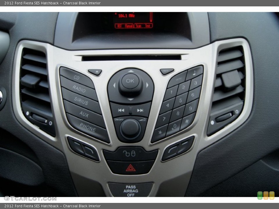 Charcoal Black Interior Controls for the 2012 Ford Fiesta SES Hatchback #57836728