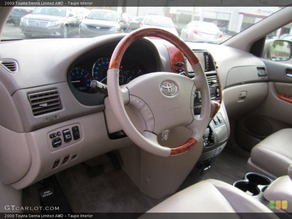 Taupe Interior Dashboard for the 2009 Toyota Sienna Limited AWD #57846194