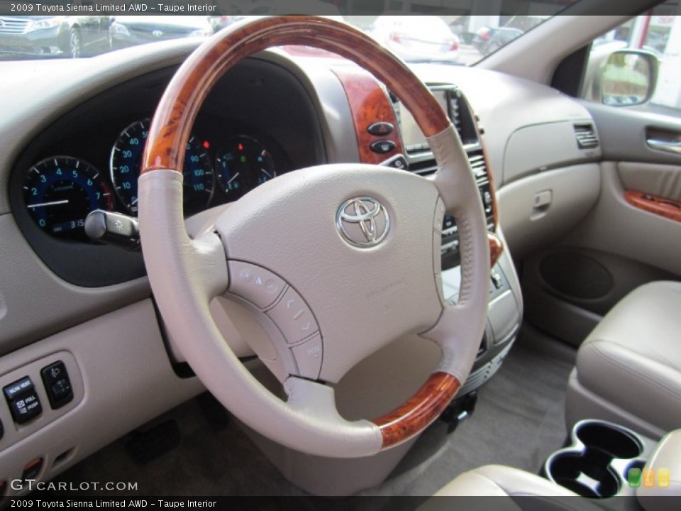 Taupe Interior Steering Wheel for the 2009 Toyota Sienna Limited AWD #57846203