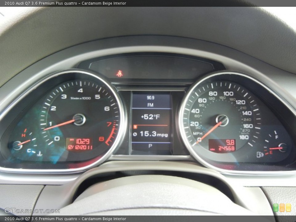 Cardamom Beige Interior Gauges for the 2010 Audi Q7 3.6 Premium Plus quattro #57847213