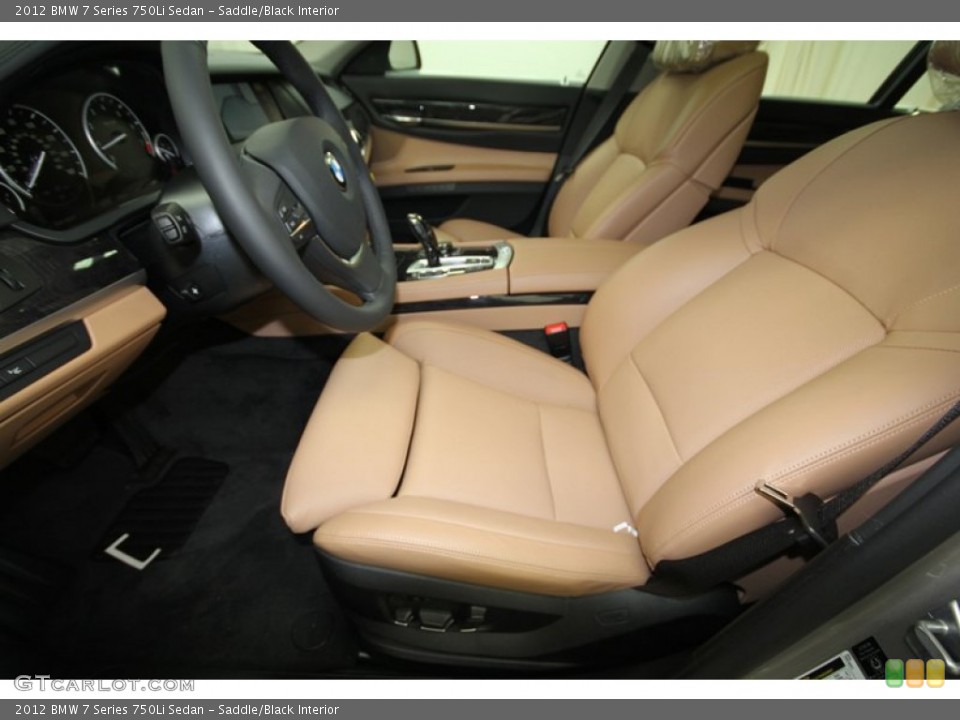 Saddle/Black Interior Photo for the 2012 BMW 7 Series 750Li Sedan #57849677