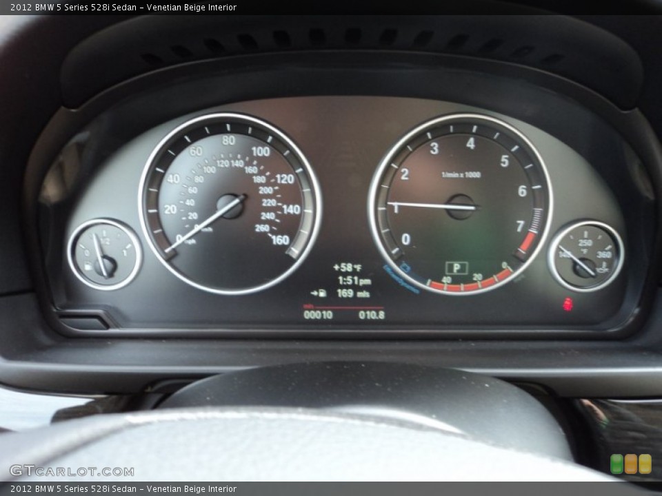 Venetian Beige Interior Gauges for the 2012 BMW 5 Series 528i Sedan #57856811