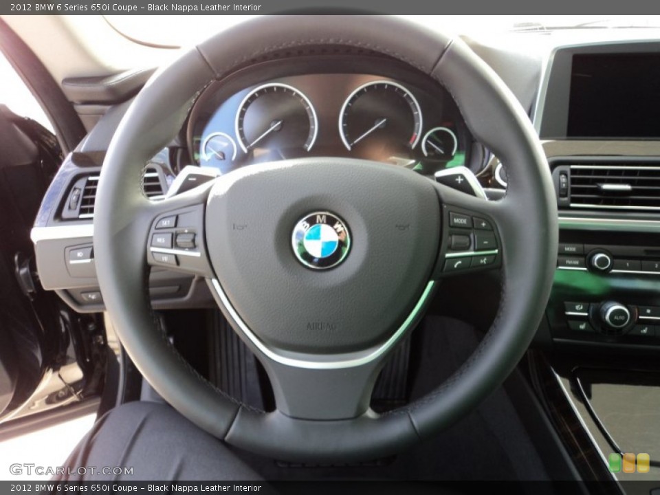 Black Nappa Leather Interior Steering Wheel for the 2012 BMW 6 Series 650i Coupe #57857078
